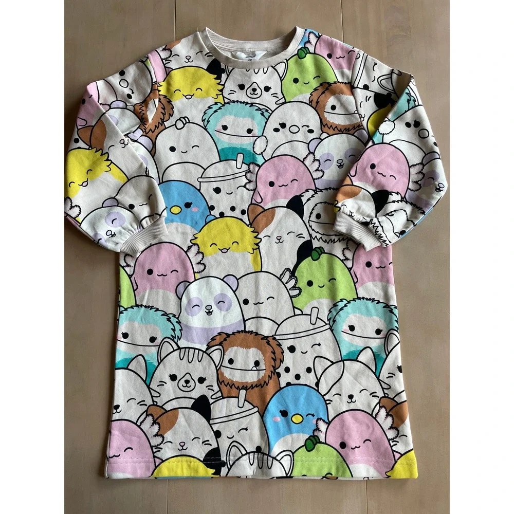 H&M x Original Squishmallows Pattern Sweater Sweatshirt Dress - Sz 6/7